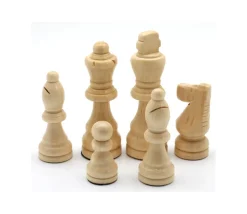32 Pièces échecs bois T2 (marron/naturel) + coffret en bois