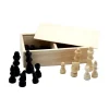 32 Pièces échecs bois T3 (noir/naturel) + coffret en bois