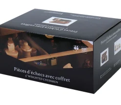 32 pièces échecs T3 lestées + coffret en bois