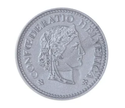 70 Pièces Franc Suisse en plastique monnaie pour jeu