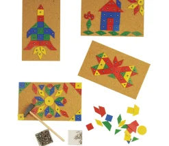 100 pièces mosaiques bois fines avec trou formes géométriqes