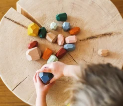 18 pierres d'équilibre en bois - jeu