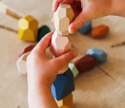 18 pierres d'équilibre en bois - jeu