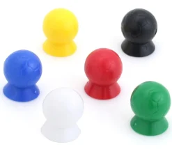 6 Pions ballons de Football multicolores 16 x 20 mm