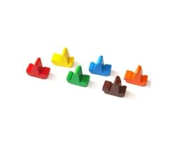 6 Pions bateaux voiliers multicolores en BOIS 17 x 14 x 9 mm