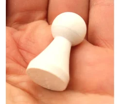 6 Pions bois 15 x 27 mm multicolores pour jeu - lot de 6 (rouge, vert, jaune, bleu, blanc et noir) modèle B