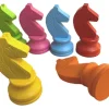 6 Pions chevaux en bois 5 cm multicolores