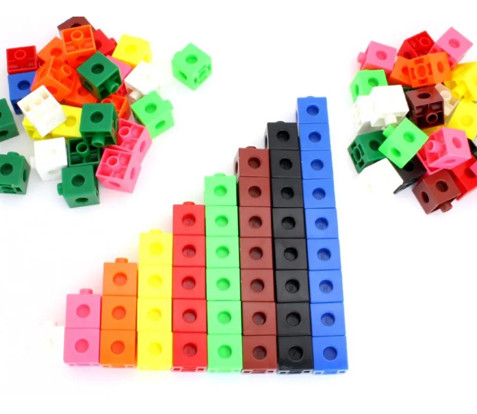 100 pions cubes multicolores 2 cm clips emboîtables 20 x 20 mm clipsables
