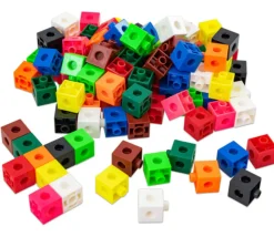 100 pions cubes multicolores 2 cm clips emboîtables 20 x 20 mm clipsables