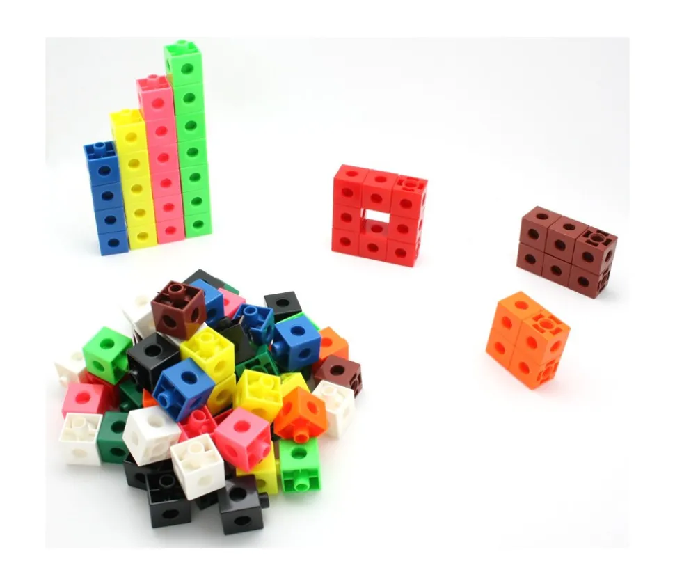 100 pions cubes multicolores 2 cm clips emboîtables 20 x 20 mm clipsables