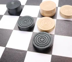 40 Pions en bois pour jeu de dames 3.5 cm moulurés dans coffret bois