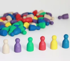 60 pions en bois re-wood (10 x 6 couleurs)