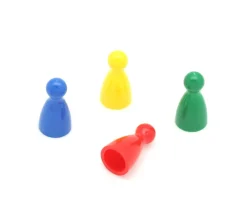 4 pions en plastique pour jeux 24x12 mm quilles multicolores