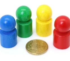 4 pions joueur droit avec boule en bois 15 x 29 mm