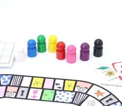 8 pions joueurs droits avec boule en bois 15 x 29 mm