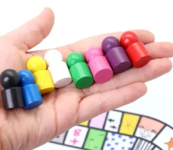 8 pions joueurs droits avec boule en bois 15 x 29 mm