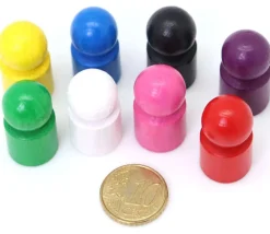 8 pions joueurs droits avec boule en bois 15 x 29 mm