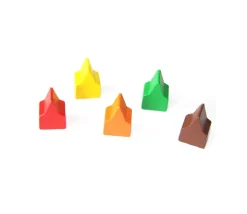 10 Pions maisons toits pointus 20x13x10 mm lot par couleur