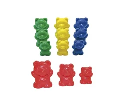 96 Pions multicolores famille ours : 3 tailles