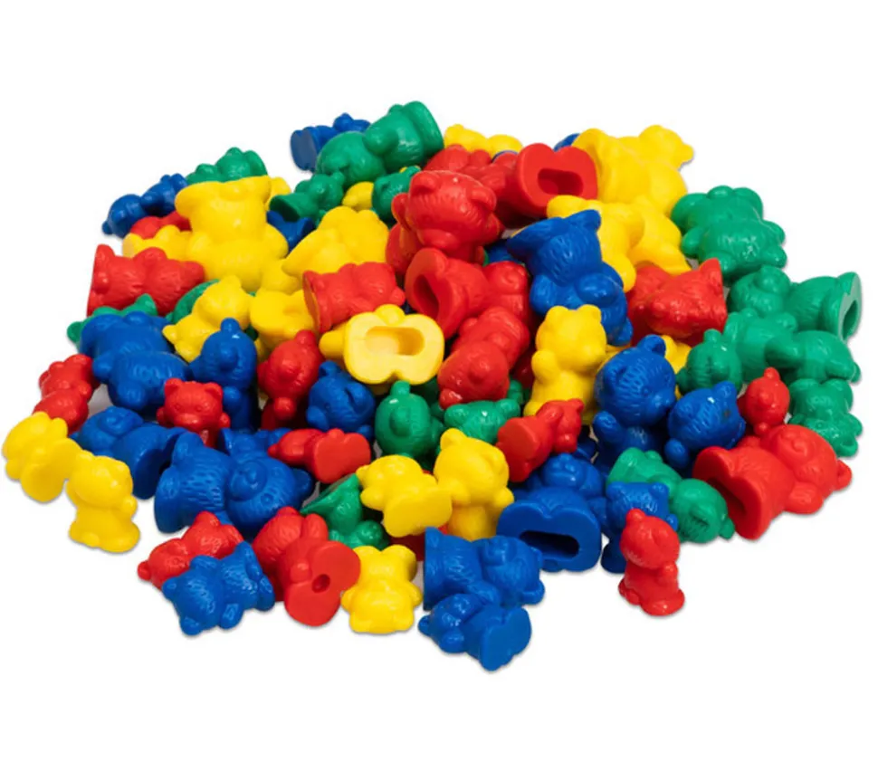 96 Pions multicolores famille ours : 3 tailles