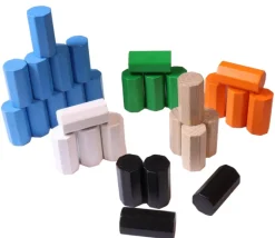 30 Pions octogones 15 x 30 mm en bois