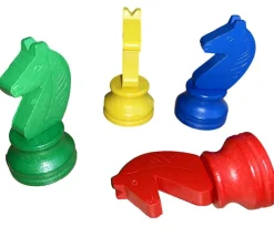 4 pions petits chevaux en bois pour jeu Dada