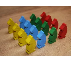 16 pions petits chevaux en bois fabrication française