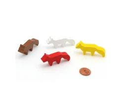 4 Pions renards en bois 45 x 20 x 8 mm