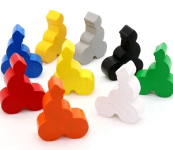 9 Pions vélo - Lot de 9 Cyclistes en bois 22x29x8 mm