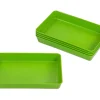 5 plateaux verts Bioplastique barquettes 12 x 18 x 2.5 cm PM