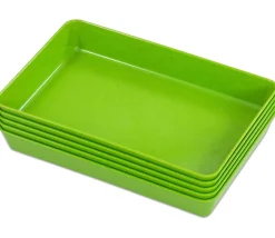 5 plateaux verts Bioplastique barquettes 12 x 18 x 2.5 cm PM