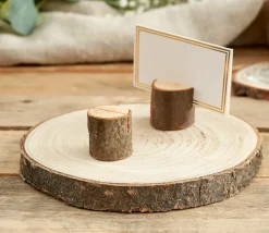 50 porte cartes rondins en bois - Ø 30 mm