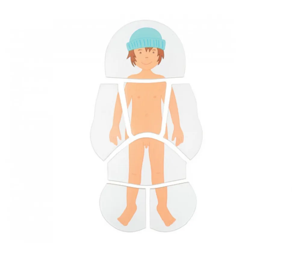 4 puzzles à étage - anatomie garçon de 28 pièces