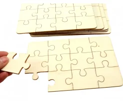 8 Puzzles bois 12 pièces à personnaliser rectangle 18 x 12 cm