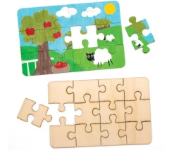 8 Puzzles bois 12 pièces à personnaliser rectangle 18 x 12 cm