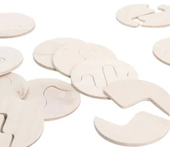 24 Puzzles bois de 2 demi-formes à assembler