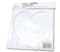 10 Puzzles cœur carton blanc 40 pièces à personnaliser 16 x 16 cm