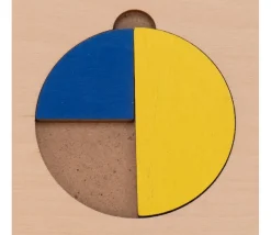 3 Puzzles fractions et portions en bois