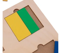 3 Puzzles fractions et portions en bois