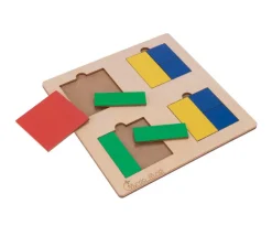 3 Puzzles fractions et portions en bois