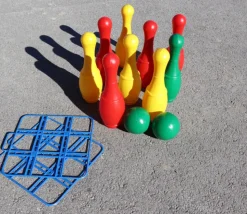 9 quilles 27 cm et 2 boules plastique bowling enfant