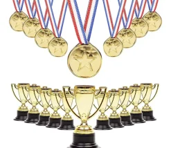 24 récompenses : 12 Médailles 3 cm et 12 trophées 8.5 cm