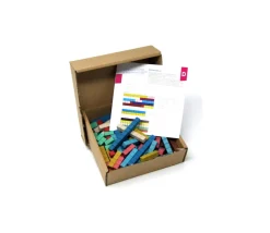 100 réglettes bois Rewood 10 couleurs Montessori 1 à 10 cm avec section unité