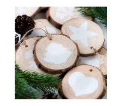 50 Rondelles bois brut avec écorce
