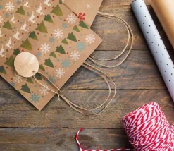 24 Sacs cadeau Noël kraft avec anse à garnir