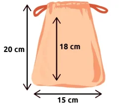 6 sacs colorés en coton 20 x 15 cm taille M