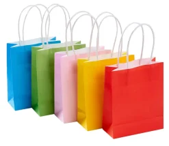 25 Sacs colorés en papier avec anse à garnir