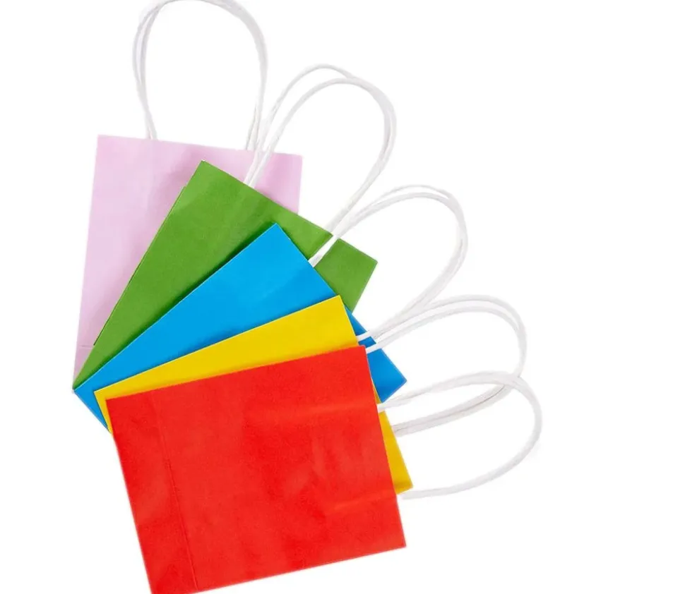 25 Sacs colorés en papier avec anse à garnir