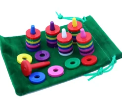 6 Socles avec 36 anneaux jetons troués