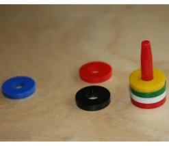 6 Socles avec 36 anneaux jetons troués